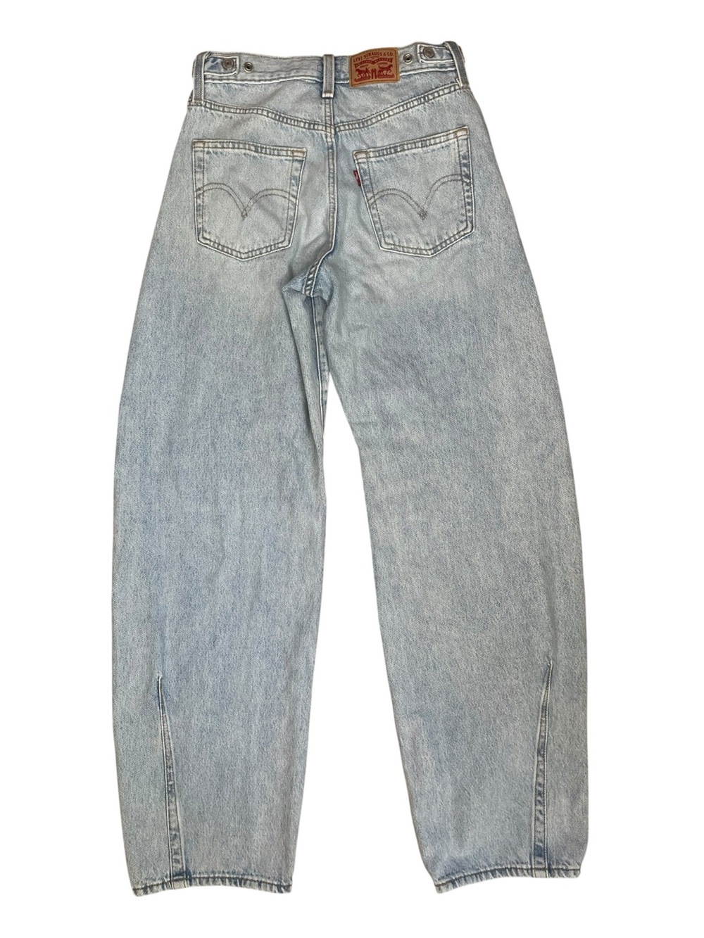 Levi’s Cinch Barrel Jeans Size 25 Light Blue Wide Leg Ankle Horseshoe Western